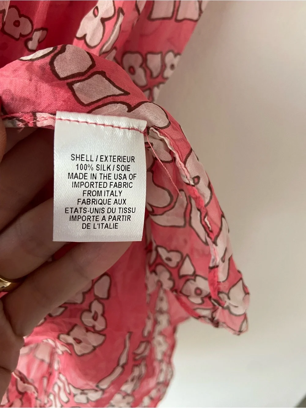 Milly Cabana BERGDORF GOODMAN 100% Silk vibrant Pink Floral Coverup Size S